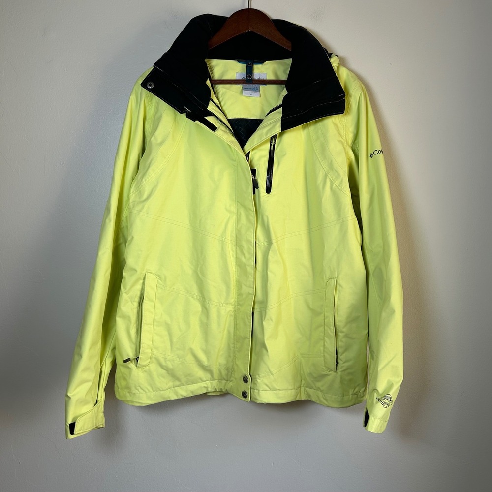 GUC Columbia Jacket‎ Interchange Size XL Neon Yellow Waterproof Ski Snowboard